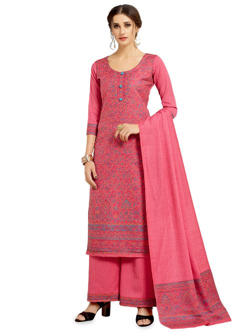 floral print woolen unstitched suit set - 16850154 - Very Small Image - 1