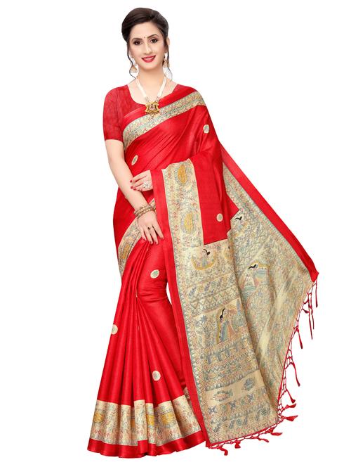 solid bordered saree with blouse - 16850294 - Very Small Image - 1