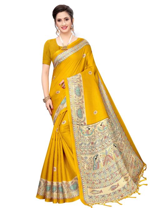 solid bordered saree with blouse - 16850295 - Very Small Image - 1