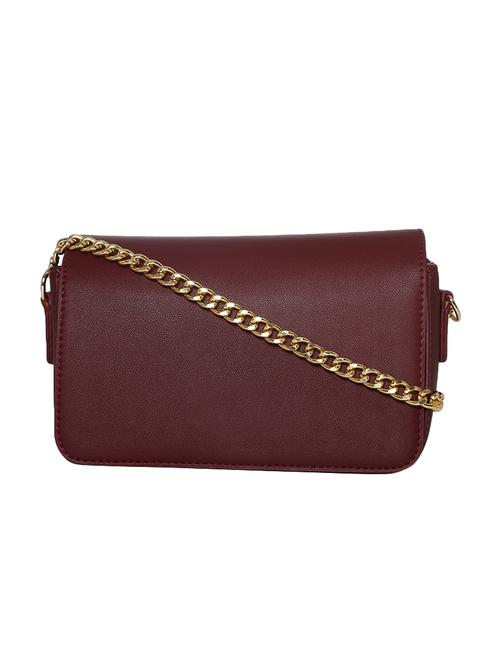 maroon leatherette regular sling bag - 16850555 - Very Small Image - 1