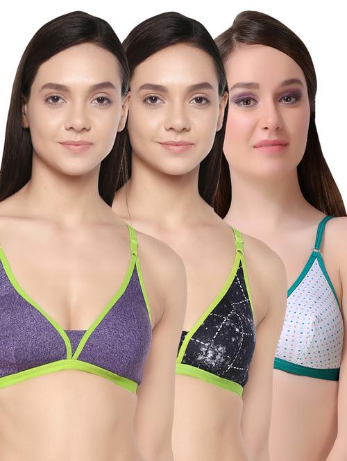 set of 3 printed bra - 16850565 - Very Small Image - 1