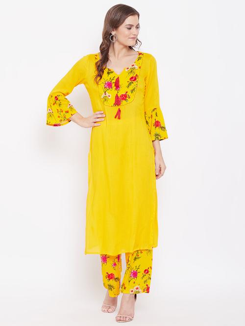 floral kurta palazzo set - 16850894 - Very Small Image - 1