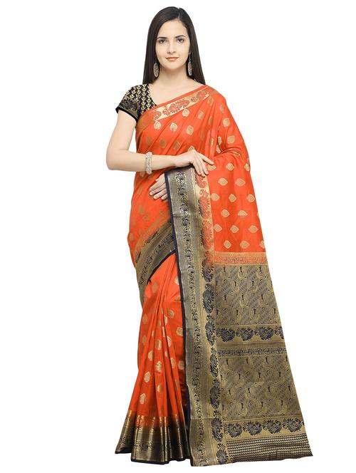 self design woven saree with blouse - 16851009 - Very Small Image - 1