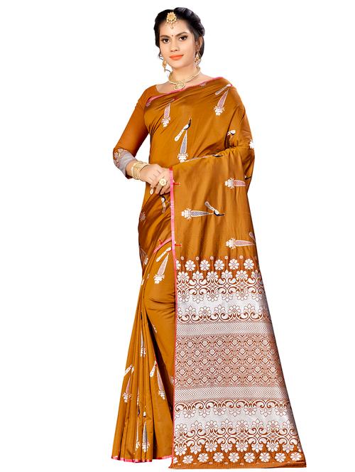 self design woven saree with blouse - 16851059 - Very Small Image - 1