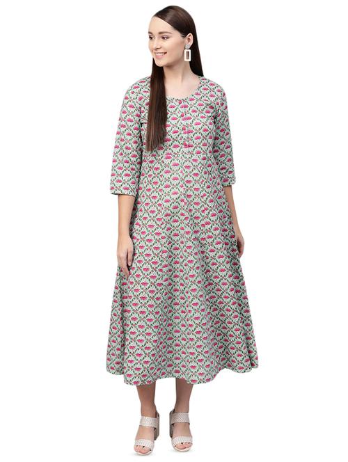 round neck floral a-line dress - 16851728 - Very Small Image - 1