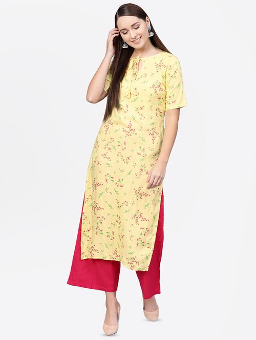 floral straight kurta - 16851748 - Very Small Image - 1