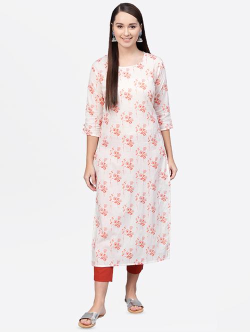 floral straight kurta - 16851755 - Very Small Image - 1