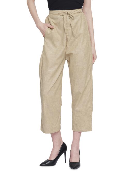 solid flat front high rise culottes - 16852020 - Very Small Image - 1