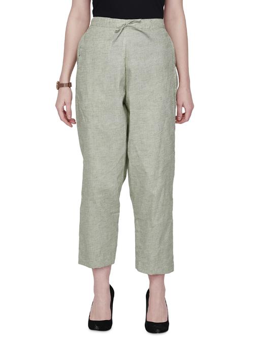 solid flat front high rise culottes - 16852023 - Very Small Image - 1