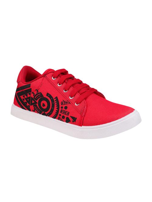 red canvas lace up sneakers - 16852141 - Very Small Image - 1