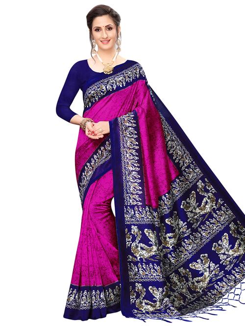 abstract printed saree with blouse - 16853590 - Very Small Image - 1