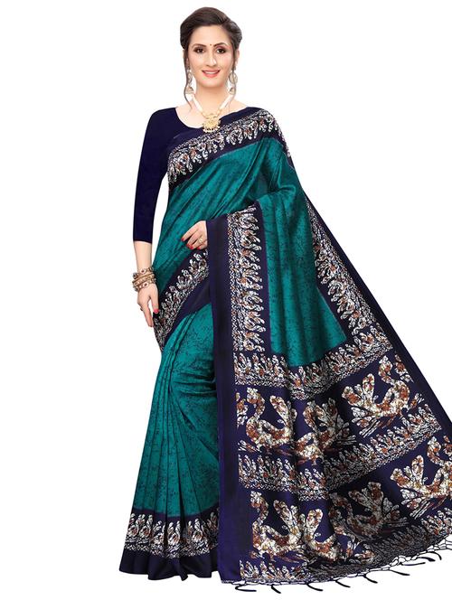 abstract printed saree with blouse - 16853592 - Very Small Image - 1