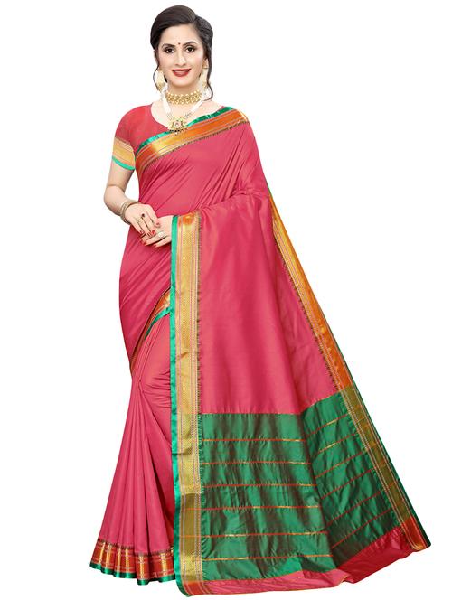 solid plain saree with blouse - 16853607 - Very Small Image - 1