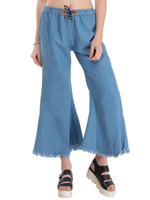 drawstring waist wide leg trouser - 16853627 - Very Small Image - 1