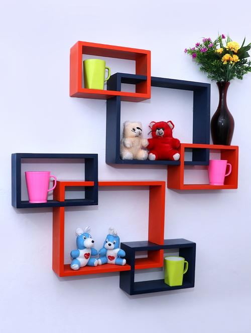 decorative storage & intersecting shape wall shelves - 16856076 - Very Small Image - 1