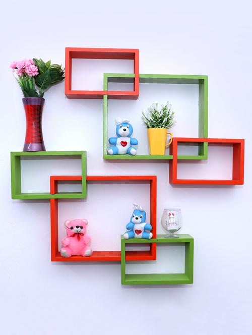 decorative storage & intersecting shape wall shelves - 16856080 - Very Small Image - 1