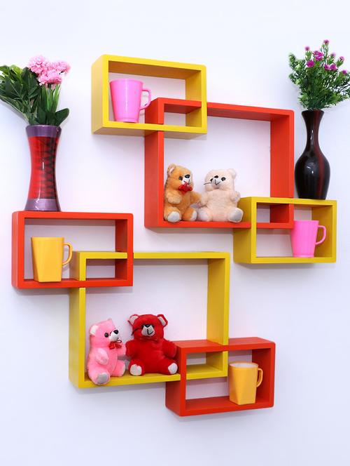 decorative storage & intersecting shape wall shelves - 16856100 - Very Small Image - 1