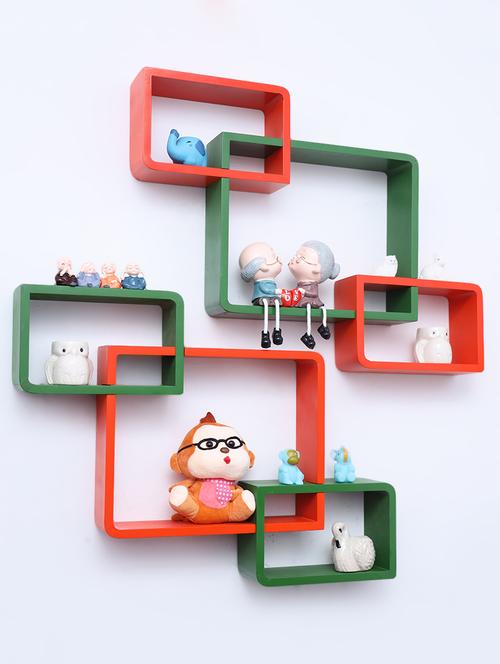 decorative storage & intersecting shape wall shelves - 16856109 - Very Small Image - 1