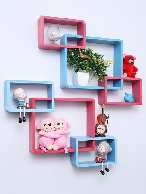 decorative storage & intersecting shape wall shelves - 16856125 - Very Small Image - 1