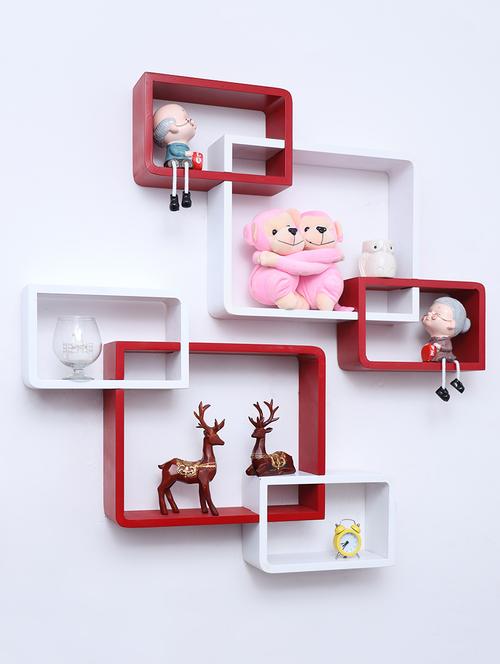 decorative storage & intersecting shape wall shelves - 16856129 - Very Small Image - 1