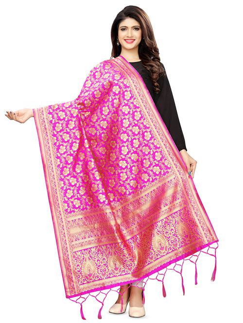 floral banarasi dupatta - 16856699 - Very Small Image - 1