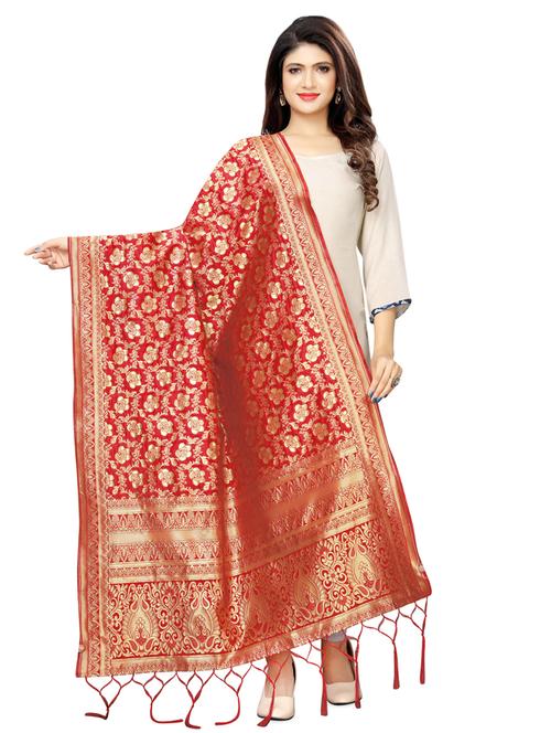 floral banarasi dupatta - 16856701 - Very Small Image - 1