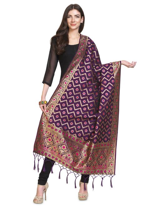 chevron banarasi dupatta - 16856718 - Very Small Image - 1