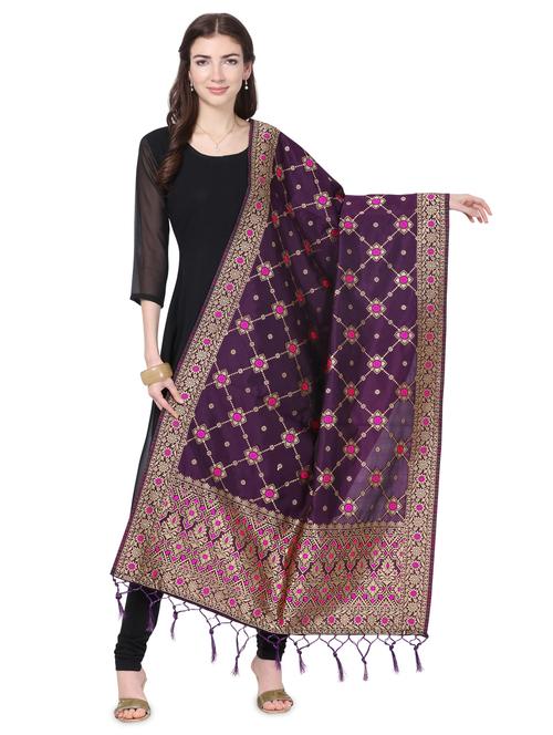 floral banarasi dupatta - 16856724 - Very Small Image - 1