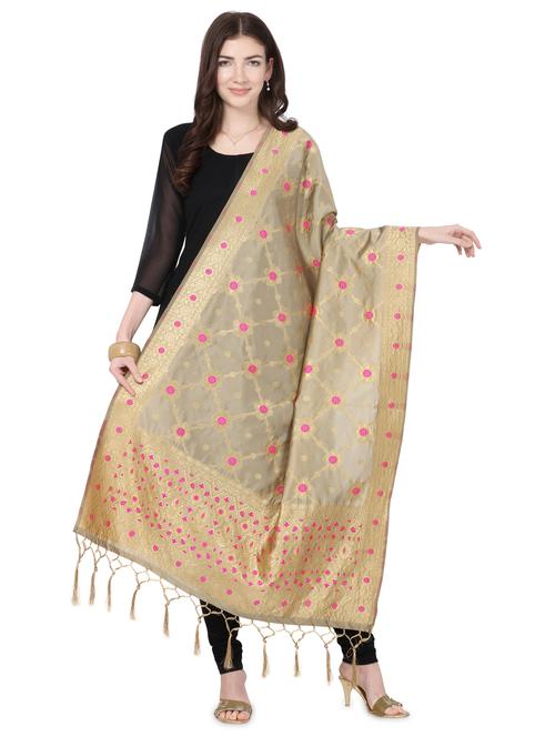 floral banarasi dupatta - 16856725 - Very Small Image - 1
