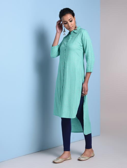 striped high-low kurta - 16856952 - Very Small Image - 1