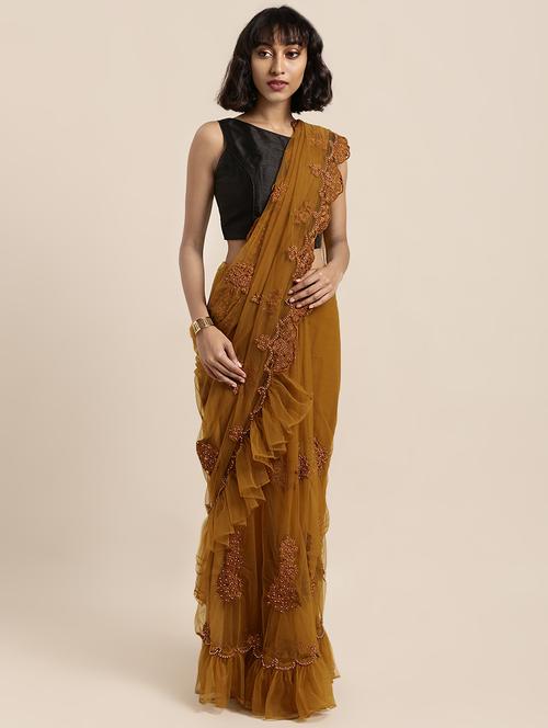 tonal embroidered saree with blouse - 16856971 - Very Small Image - 1