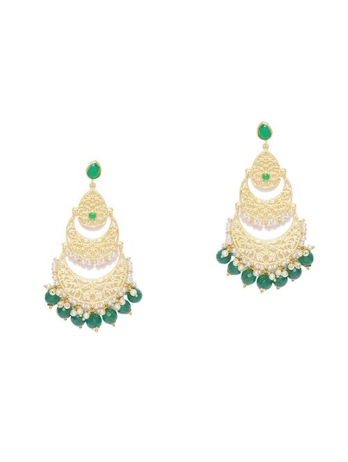 green brass drop earring - 16858075 - Very Small Image - 1