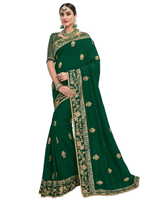 self design embroidered saree with blouse - 16858128 - Very Small Image - 1