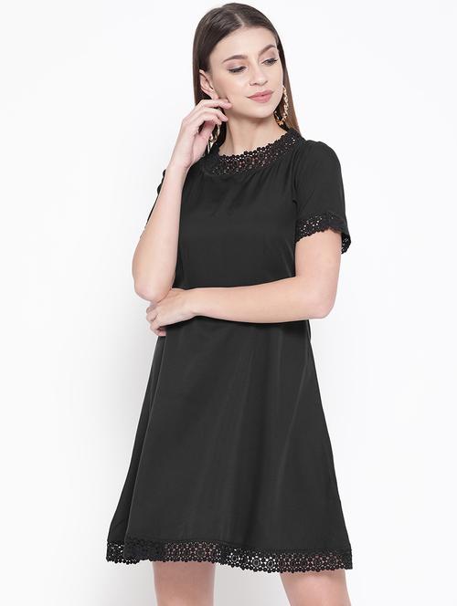 laced hem a-line dress - 16858154 - Very Small Image - 1