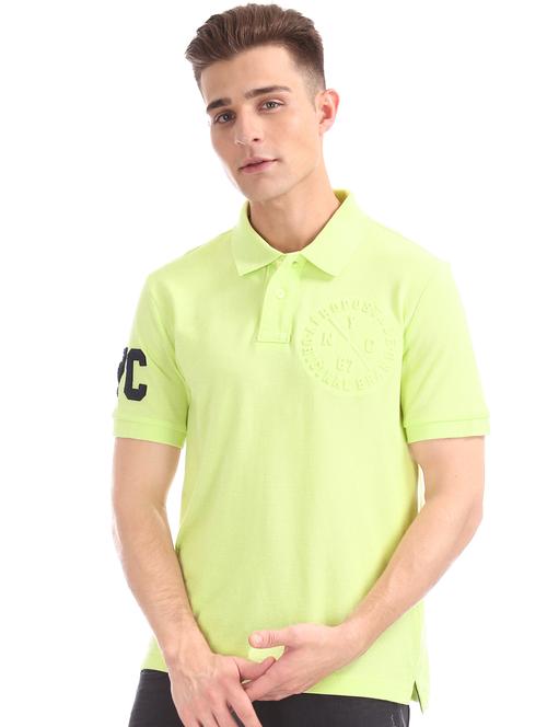 green solid polo t-shirt - 16858405 - Very Small Image - 1