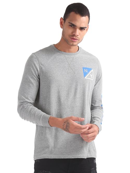 grey printed t-shirt - 16858446 - Very Small Image - 1