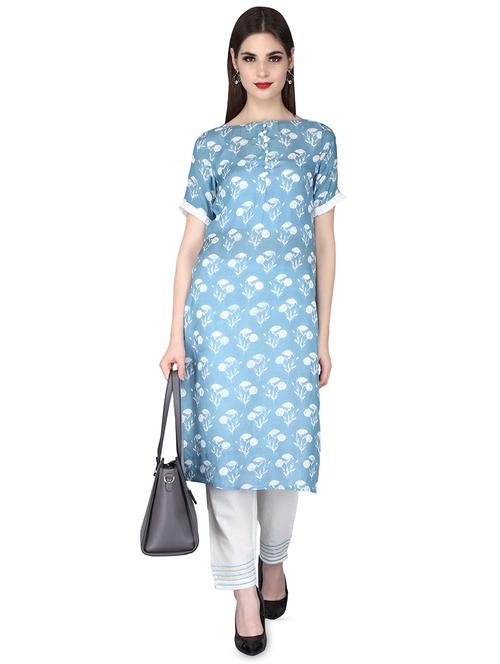 floral straight kurta - 16858724 - Very Small Image - 1