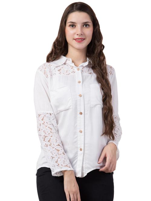 lace detail solid shirt - 16859163 - Very Small Image - 1
