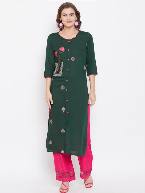 embroidered straight kurta - 16859242 - Very Small Image - 1