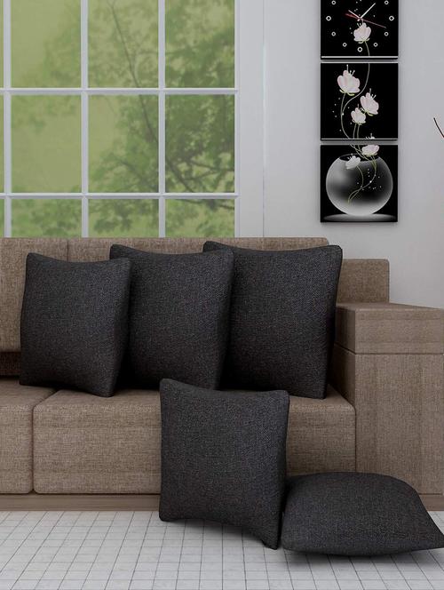 attractive plain jute cushion covers set of 5 - 16861338 - Very Small Image - 1