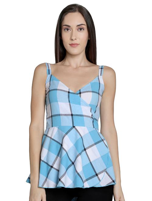 tie back checkered a-line top - 16861708 - Very Small Image - 1