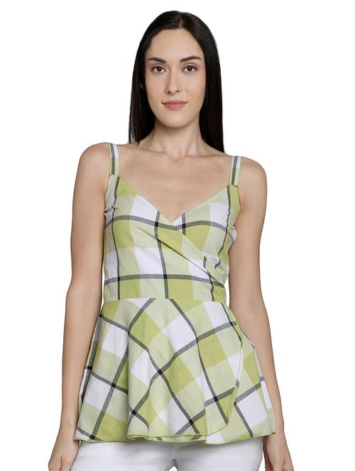 tie back checkered a-line top - 16861709 - Very Small Image - 1