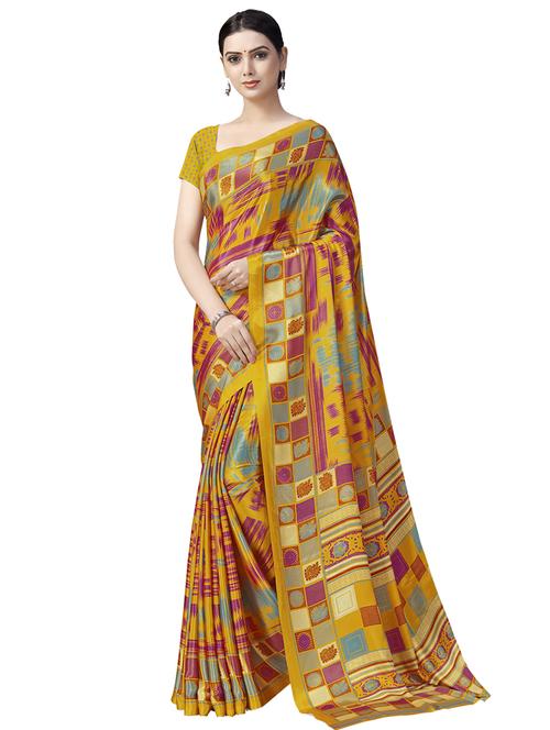 ikat printed saree with blouse - 16861958 - Very Small Image - 1