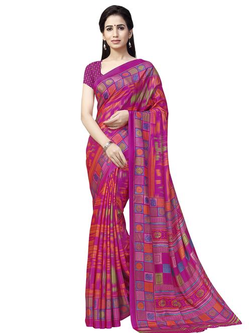 ikat printed saree with blouse - 16861959 - Very Small Image - 1