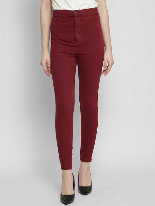high rise solid jeans - 16862348 - Very Small Image - 1