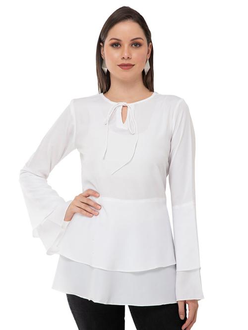 tie up neck layered top - 16862577 - Very Small Image - 1