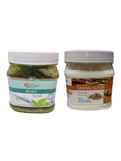 biocare mint scrub 500gm and sandal scrub 500gm - 16863289 - Very Small Image - 1