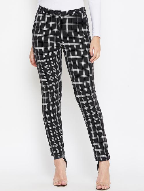 high rise checkered trouser - 16863712 - Very Small Image - 1