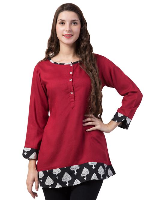 contrast detail regular tunic - 16864159 - Very Small Image - 1