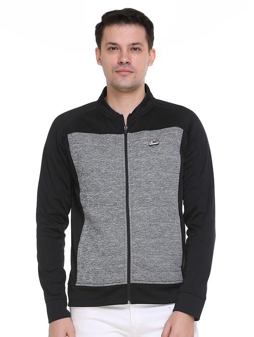 grey color block casual jacket - 16864592 - Very Small Image - 1